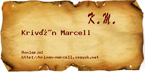 Kriván Marcell névjegykártya